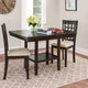 Wood Counter Height Table | 1 Bottom Shelf | Lazy Susan | Brown