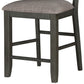 Counter Height with Chair with Ladder Backrest and Fabric Padded Seat Gray By Casagear Home BM220917