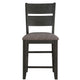 Counter Height with Chair with Ladder Backrest and Fabric Padded Seat Gray By Casagear Home BM220917