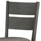 Counter Height with Chair with Ladder Backrest and Fabric Padded Seat Gray By Casagear Home BM220917