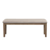 Rectangular Style Wooden Bench with Fabric Upholstered Seat,Brown and Beige By Casagear Home BM220934