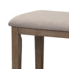 Rectangular Style Wooden Bench with Fabric Upholstered Seat,Brown and Beige By Casagear Home
