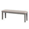 Rectangular Style Wooden Bench with Fabric Upholstered Seat, Gray By Casagear Home