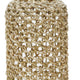 Cylindrical Rattan Lantern with Metal Frame and Handle,Large,Brown and Gold By Casagear Home BM221090