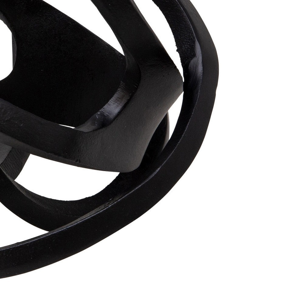 Metal Accent Decor with Interconnected Knot Design Black By Casagear Home BM221165