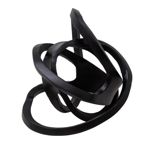 Metal Accent Decor | Interconnected Knot Design | Black