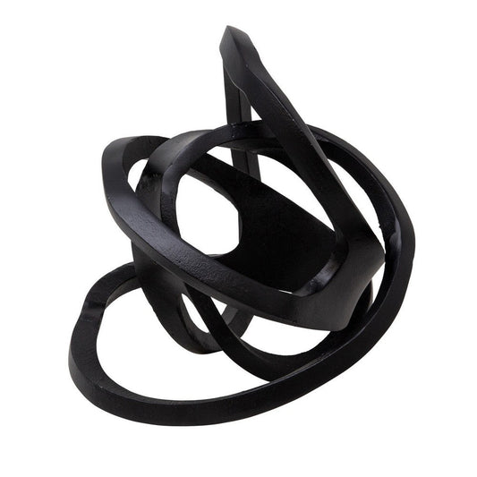 Metal Accent Decor | Interconnected Knot Design | Black