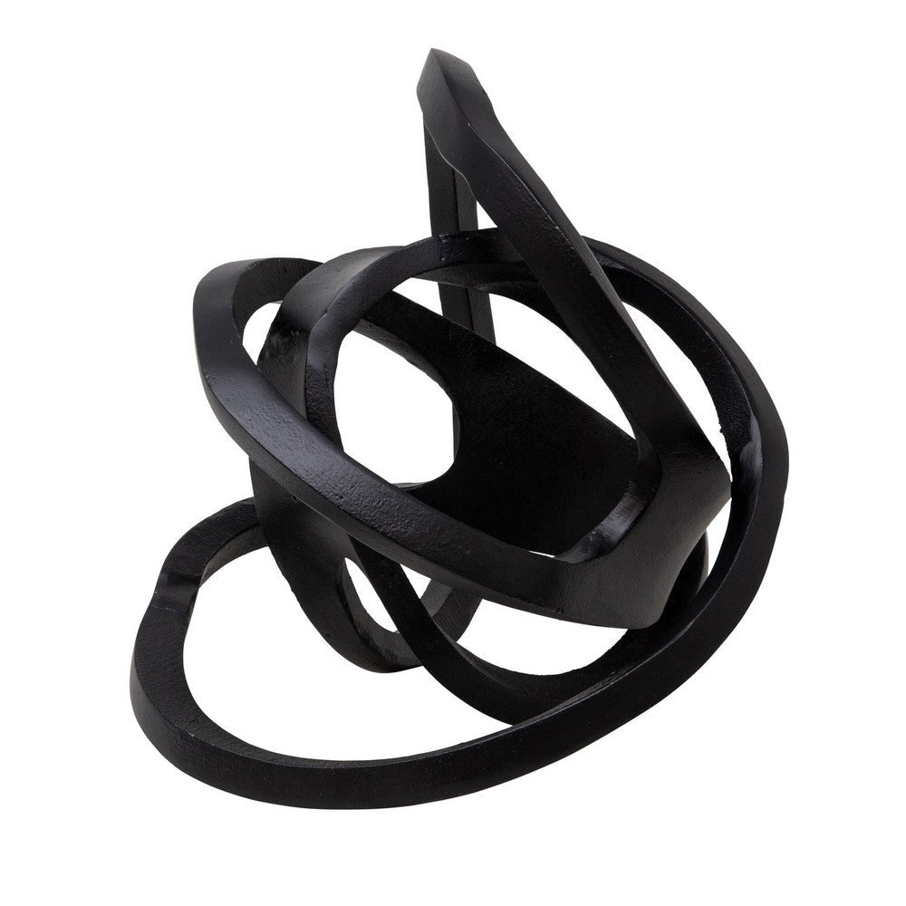 Metal Accent Decor | Interconnected Knot Design | Black