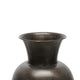 Cylindrical Metal Jar with Wooden Accent and Flared Opening,Black and Brown BM221170