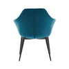 Velvet Upholstered Dining Chair with Padded Seat and Tapered Legs, Blue