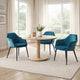 Velvet Upholstered Dining Chair with Padded Seat and Tapered Legs, Blue