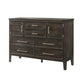 Wooden Dresser with 6 Spacious Drawers and 2 Cabinets Brown By Casagear Home BM221225