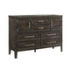 Wood Dresser | 6 Drawers | 2 Cabinets | Brown