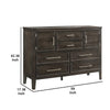 Wooden Dresser with 6 Spacious Drawers and 2 Cabinets Brown By Casagear Home BM221225