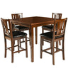 Wood 5 Piece Counter Height Dining Set | Brown & Black