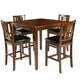 Wood 5 Piece Counter Height Dining Set | Brown & Black