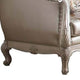 Leatherette Button Tufted Loveseat with Queen Anne Legs Champagne Gold BM221339