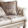 Leatherette Button Tufted Loveseat with Queen Anne Legs Champagne Gold BM221339