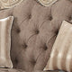 Scrolled Crown Top Fabric Loveseat with Cabriole Legs Gray and White BM221353