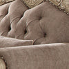 Scrolled Crown Top Fabric Chair with Cabriole Legs Gray and White