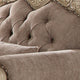 Scrolled Crown Top Fabric Chair with Cabriole Legs Gray and White