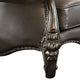 Scalloped Trim Button Tufted Leatherette Chair with Scrolled Legs Gray BM221360