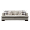 Wooden Sofa with 4 Accent Pillows and Wide Block Legs Beige BM221414
