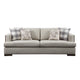 Wooden Sofa with 4 Accent Pillows and Wide Block Legs Beige BM221414