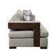 Wooden Sofa with 4 Accent Pillows and Wide Block Legs Beige BM221414