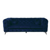 Chesterfield Design Fabric Sofa with Track Arms and Angled Metal Legs Blue