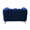 Chesterfield Design Fabric Chair with Track Arms and Angled Metal Legs,Blue