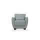 Leather Upholstered Chair with Tapered Block Feet and Flared Arms Gray BM221425