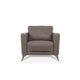 Leather Upholstered Chair with Track Arms and Angled Metal Feet Brown BM221428