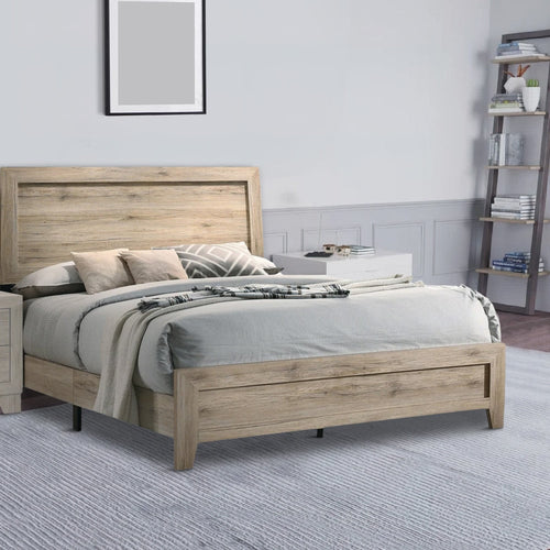 Wood King Size Bed | Grains & Knots | Natural Brown