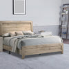 Panel Design Eastern King Bed with Wood Grain Details Brown By Casagear Home BM221446