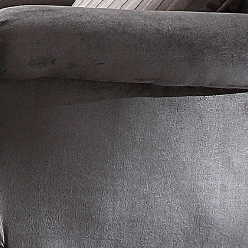 Traditional Fabric Upholstered Wooden Chair with Tufted Details Gray BM221489