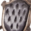 Wooden Arm Chair with Button Tufted Padded Backrest,Set of 2,Silver and Gray BM221491