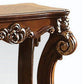 Intricately Carved Wooden Side Table with Scrolled Legs,Brown By Casagear Home