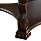 Wood and Glass Coffee Table with Rivet Accents Brown By Casagear Home BM221531