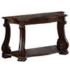 Traditional Wood & Glass Sofa Table | Rivet Accents | Brown