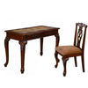 Wood Desk & Chair Set | 2 Pieces | Cabriole Legs | Brown