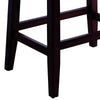 Wooden Stools with Saddle Seat and Button Tufts, Set of 2, Black and Brown