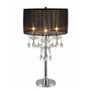 Metal Chandelier Table Lamp | Crystal Accent | Set of 2 | Black & Chrome BM221626