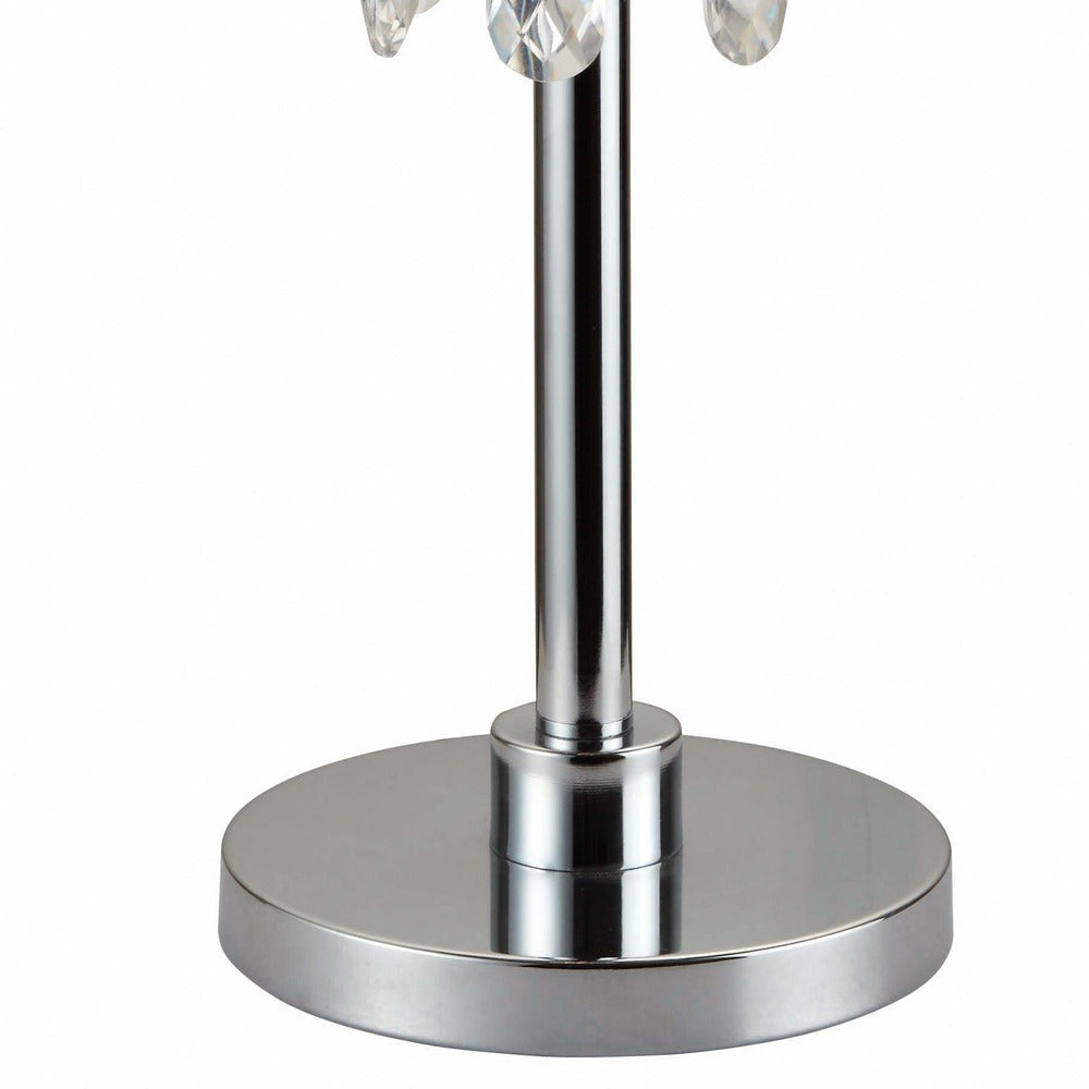 Metal Chandelier Table Lamp | Crystal Accent | Set of 2 | Black & Chrome BM221626