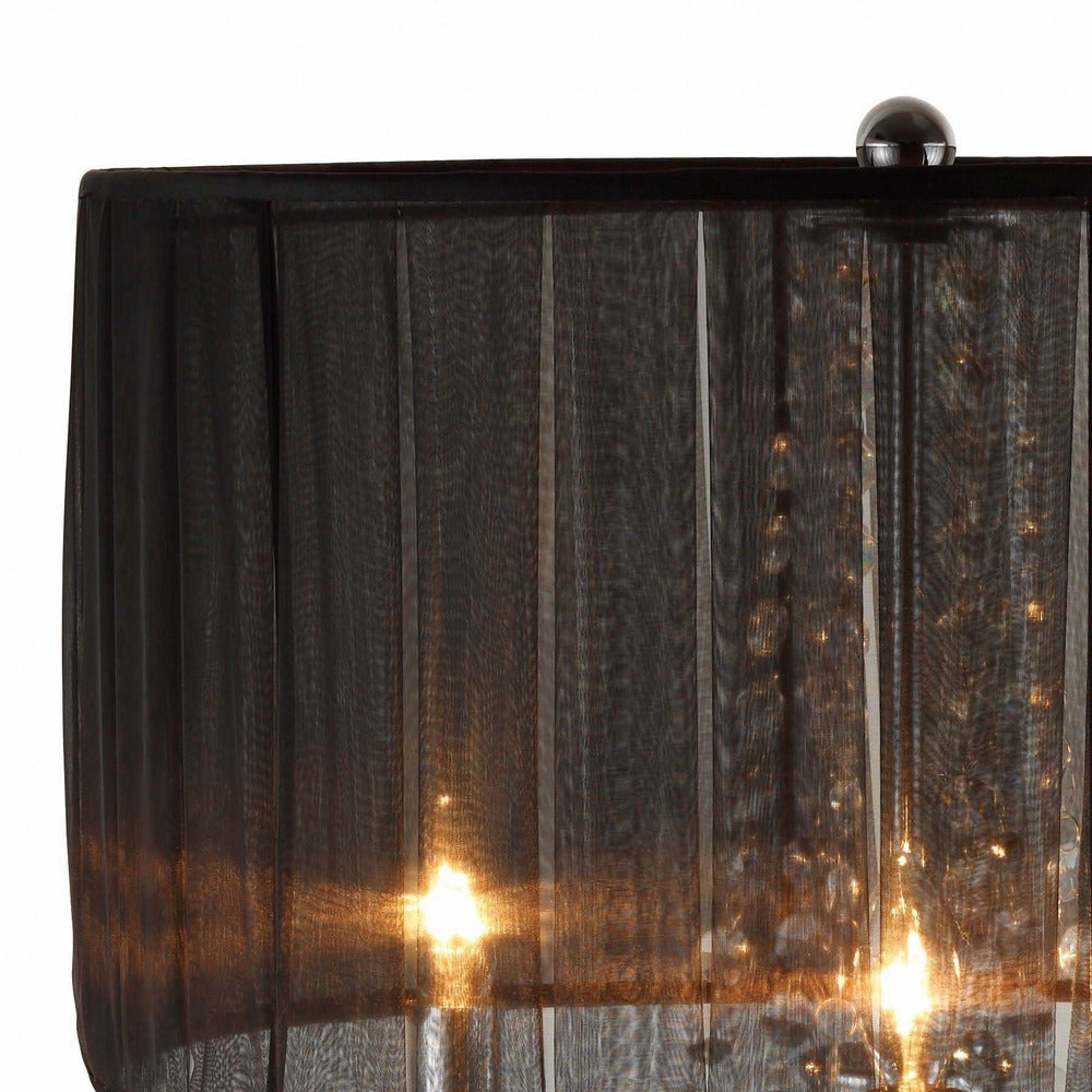 Metal Chandelier Table Lamp | Crystal Accent | Set of 2 | Black & Chrome BM221626