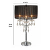 Metal Chandelier Table Lamp | Crystal Accent | Set of 2 | Black & Chrome BM221626