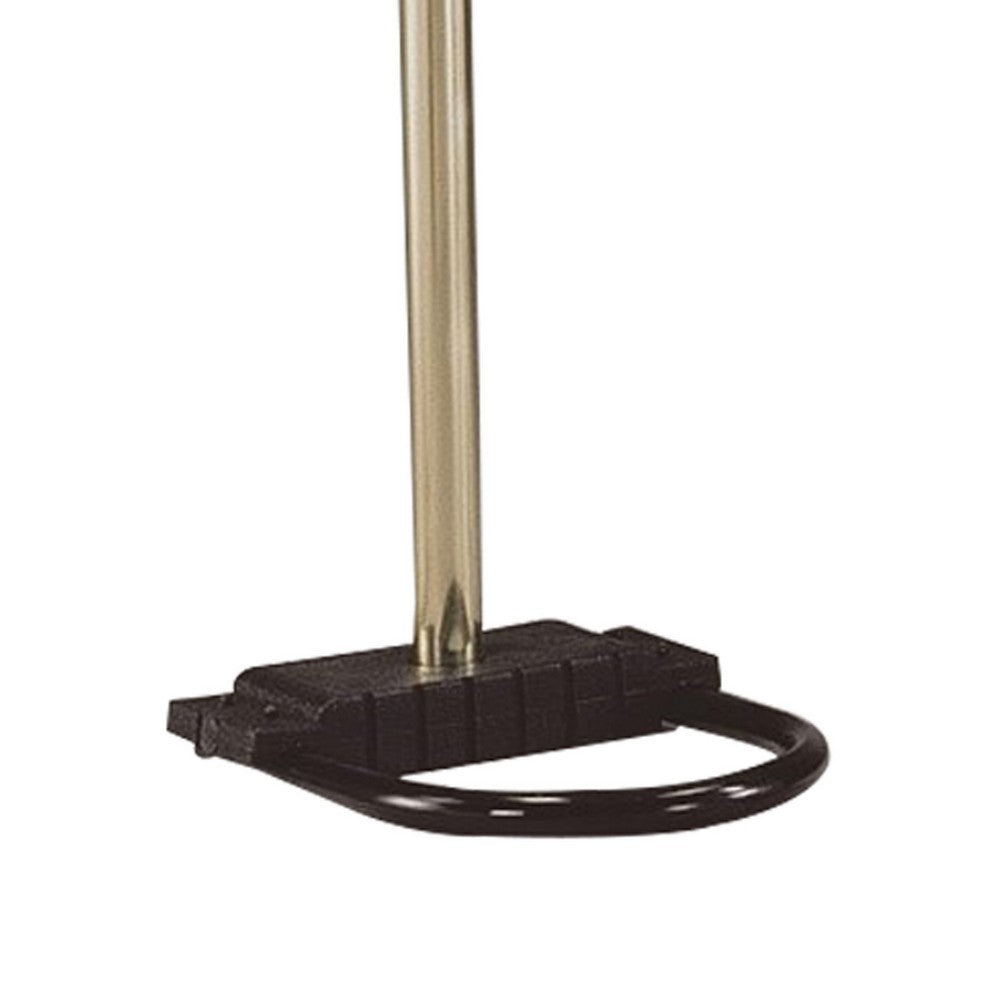 Metal Arc Floor Lamp | 4 Hanging Crystal Lights | Black & Gold