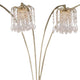 Metal Arc Floor Lamp | 4 Hanging Crystal Lights | Black & Gold