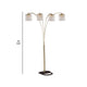 Metal Arc Floor Lamp | 4 Hanging Crystal Lights | Black & Gold