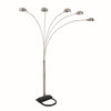 Contemporary Arched Metal Floor Lamp | 5 Lights | Black & Silver